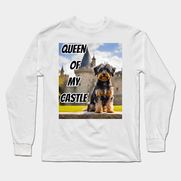 Queen of My Castle Yorkipoo Long Sleeve T-Shirt by Doodle and Things